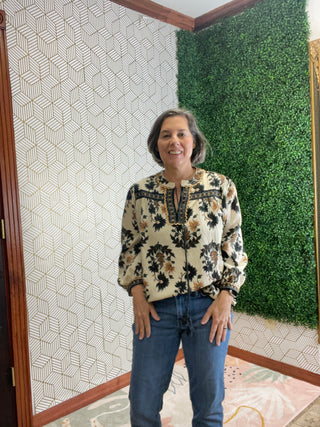 Dark Fall Floral Blouse-Distress-Gigio-Baby In Bloom
