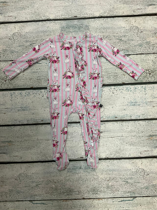 Palmer Zippered Ruffled Footie-Distress-Lev Baby-Baby In Bloom