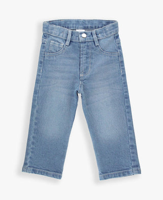 Light Wash Denim Pants-Distress-Ruffle Butts-Baby In Bloom
