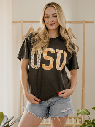 OSU Cowboys Quilted Appliqué Tee – Comfort Colors Gameday Shirt