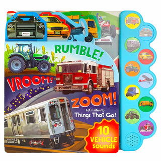 Rumble! Vroom! Zoom! – 10-Button Interactive "Things That Go" Sound Book-180 Books-Cottage Door-Baby In Bloom