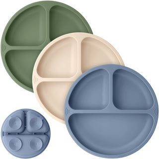 Slate 3 Pack Silicone Suction Plates