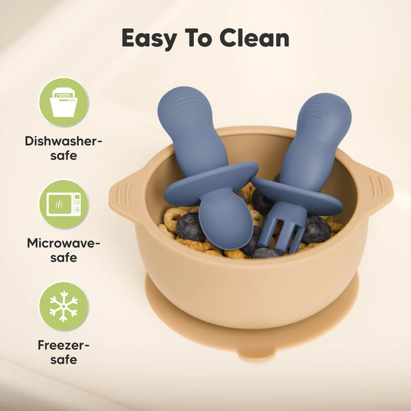 Slate 4 Pack Silicone Spoon & Fork Set