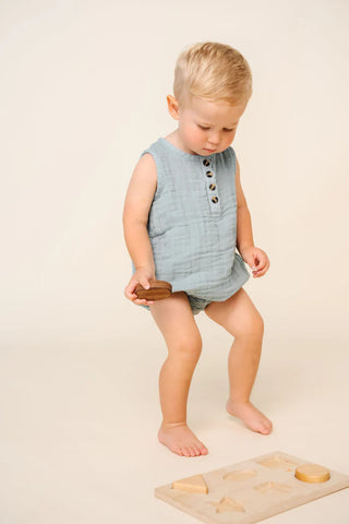 Steel Muslin Romper-160 Dress/Romper/Jumpsuit-Lou Lou and Company-Baby In Bloom
