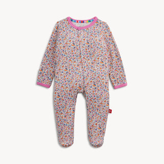 Stella Floral Magnetic Closure Baby Footie – Easy-Change Sleeper-110 Footie/pjs/coverall/gown-Magnetic Me-Baby In Bloom