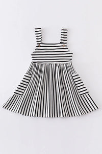 Black Strap Stripe Dress