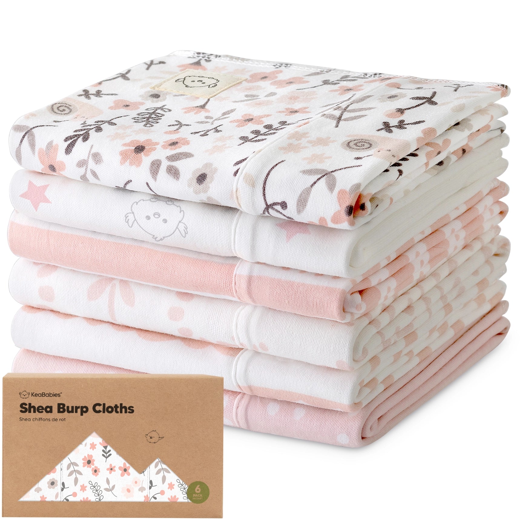 Sweet Charm Shea Burp Cloths 6 Pack
