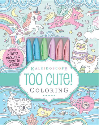 Kaleidoscope Too Cute! Pastel Marker Coloring Kit – Unicorns, Narwhals & Llamas-190 Toys-Simon and Schuster-Baby In Bloom