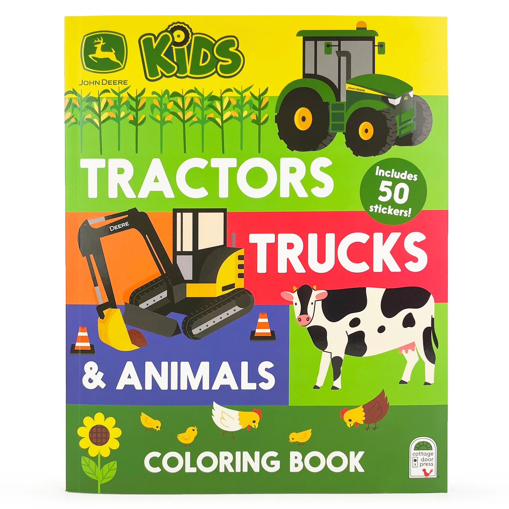 Tractors, Trucks and Animals Color book 