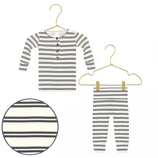 The Vinnie Essential Henley Set – Midnight Stripe-150 Kids Sets-Lou Lou and Company-Baby In Bloom
