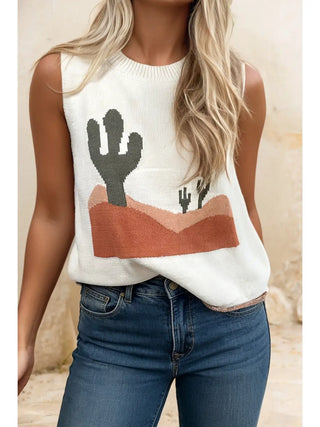 Sedona Sunset: Cactus Knit Western Shift Top-210 Womens Top-Little Daisy Closet-Baby In Bloom