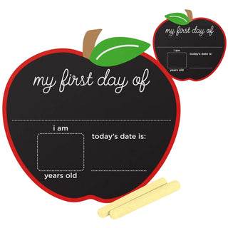 Reversible Apple First & Last Day of School Chalkboard – Reusable Milestone Photo Prop  2. Ultra-Short Description