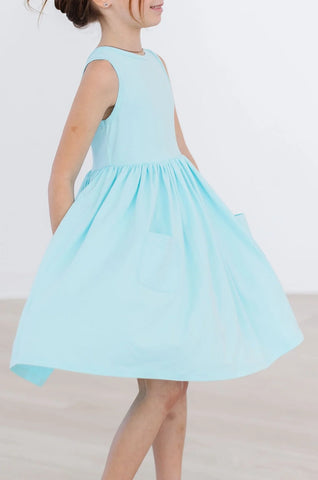 Aqua Twirl Pocket Dress