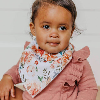 Copper Pearl 4-Pack Baby Bandana Bibs – Autumn Floral & Neutral Collection
