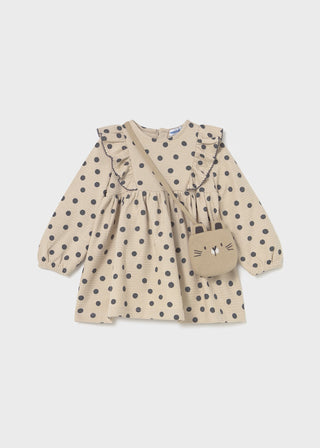 Oatmeal with Grey Dots Dress