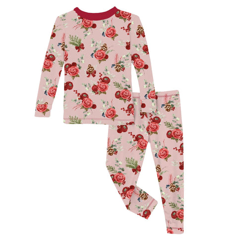 Baby Rose Holiday Floral Long Sleeve Pajama Set