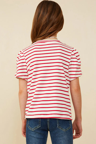 Back of Red and White Stripe Shirt