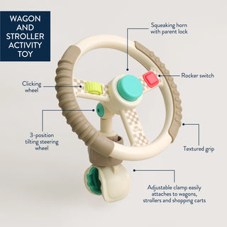 Bitzy Driver™ Interactive Baby Steering Wheel & Stroller Activity Toy-190 Toys-Itzy Ritzy-Baby In Bloom