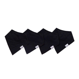 4-Pack Ultra-Absorbent Baby Bandana Drool Bibs – Classic Black Basics