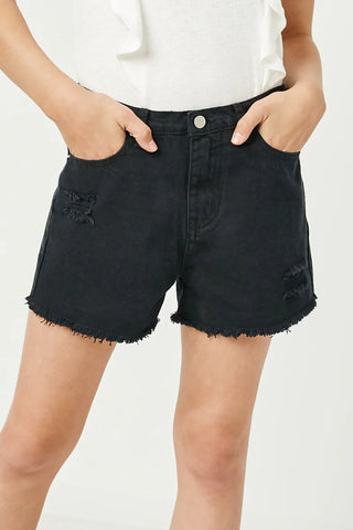 Black Distressed Short
