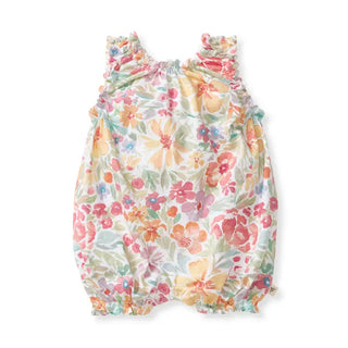 Bloom & Blossom Floral Baby Girl Romper - Watercolor Summer One-Piece-160 Dress/Romper/Jumpsuit-Burt's Bees-Baby In Bloom