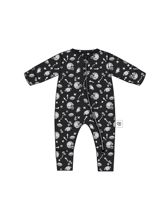 Brett Bamboo Convertible Footie – Football Poppy Edition