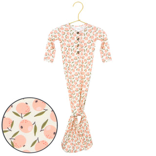 Briar Vintage Peach Knotted Baby Gown | Ultra-Soft Newborn Gown-110 Footie/pjs/coverall/gown-Lou Lou and Company-Baby In Bloom