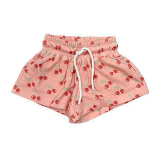 Cherry Print Bamboo Terry Sweat Shorts-140 Kids Bottoms-Baby Sprouts-Baby In Bloom