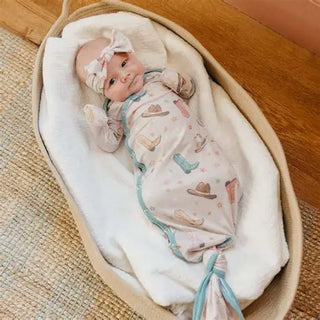 Cheyenne Knotted Gown-110 Footie/pjs/coverall/gown-Copper Pearl-Baby In Bloom