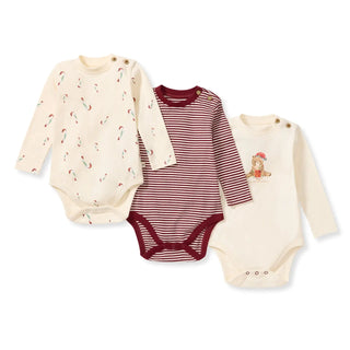 Festive Joy Baby Christmas Bodysuit 3-Pack | Ultra-Soft Holiday Onesies-110 Footie/pjs/coverall/gown-Burt's Bees-Baby In Bloom