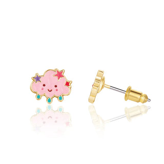Pink Whimsical Cloud Stud Earrings – Kawaii Starry Sky Jewelry-120 Kids Accessories-Girl Nation-Baby In Bloom