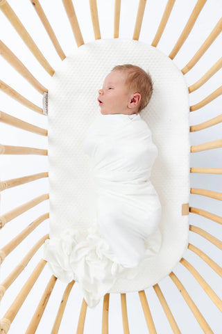 Finley Ultra-Soft White Swaddle Blanket-170 Baby Soft Gifts-Lou Lou and Company-Baby In Bloom