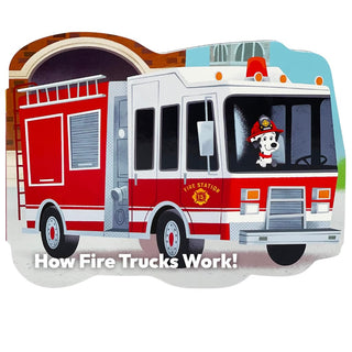 How Fire Trucks Work: Durable Shaped Board Book for Toddlers-180 Books-Cottage Door-Baby In Bloom