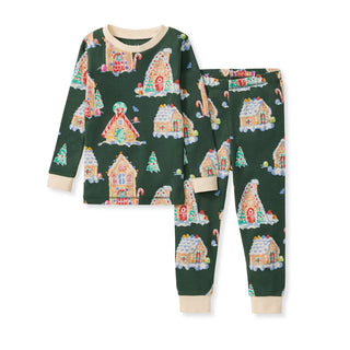 Kids' Organic Cotton Gingerbread House Pajama Set