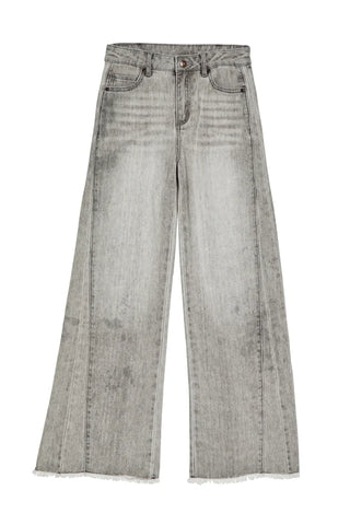 Luna High-Rise Grey Wash Wide Leg Jeans-140 Kids Bottoms-Tractr-Baby In Bloom