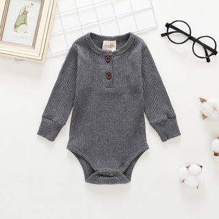 Grey Waffle Long Sleeve Onesie