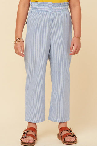 Girls' Coastal Stripe 100% Cotton Paperbag Pants-140 Kids Bottoms-Hayden-Baby In Bloom