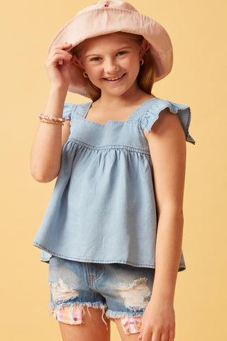 Light weight Denim Top-130 Kids Tops-Hayden-Baby In Bloom