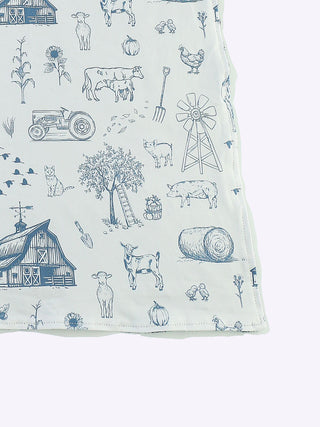 Clover Cottage Hazy Farm Ultra-Soft Bamboo Swaddle with Minky Backing-170 Baby Soft Gifts-Clover Cottage-Baby In Bloom