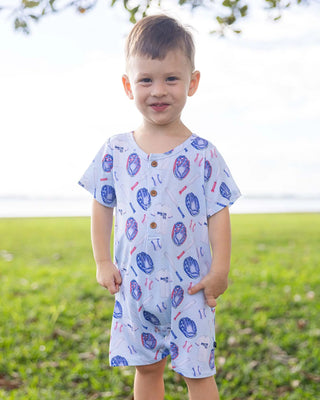 Homerun Henley Romper-160 Dress/Romper/Jumpsuit-Lev Baby-Baby In Bloom