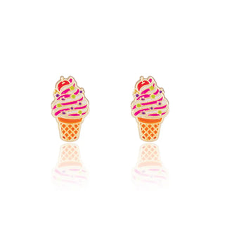 Sweet Swirl Soft Serve Stud Earrings - Pastel Ice Cream Jewelry-120 Kids Accessories-Girl Nation-Baby In Bloom