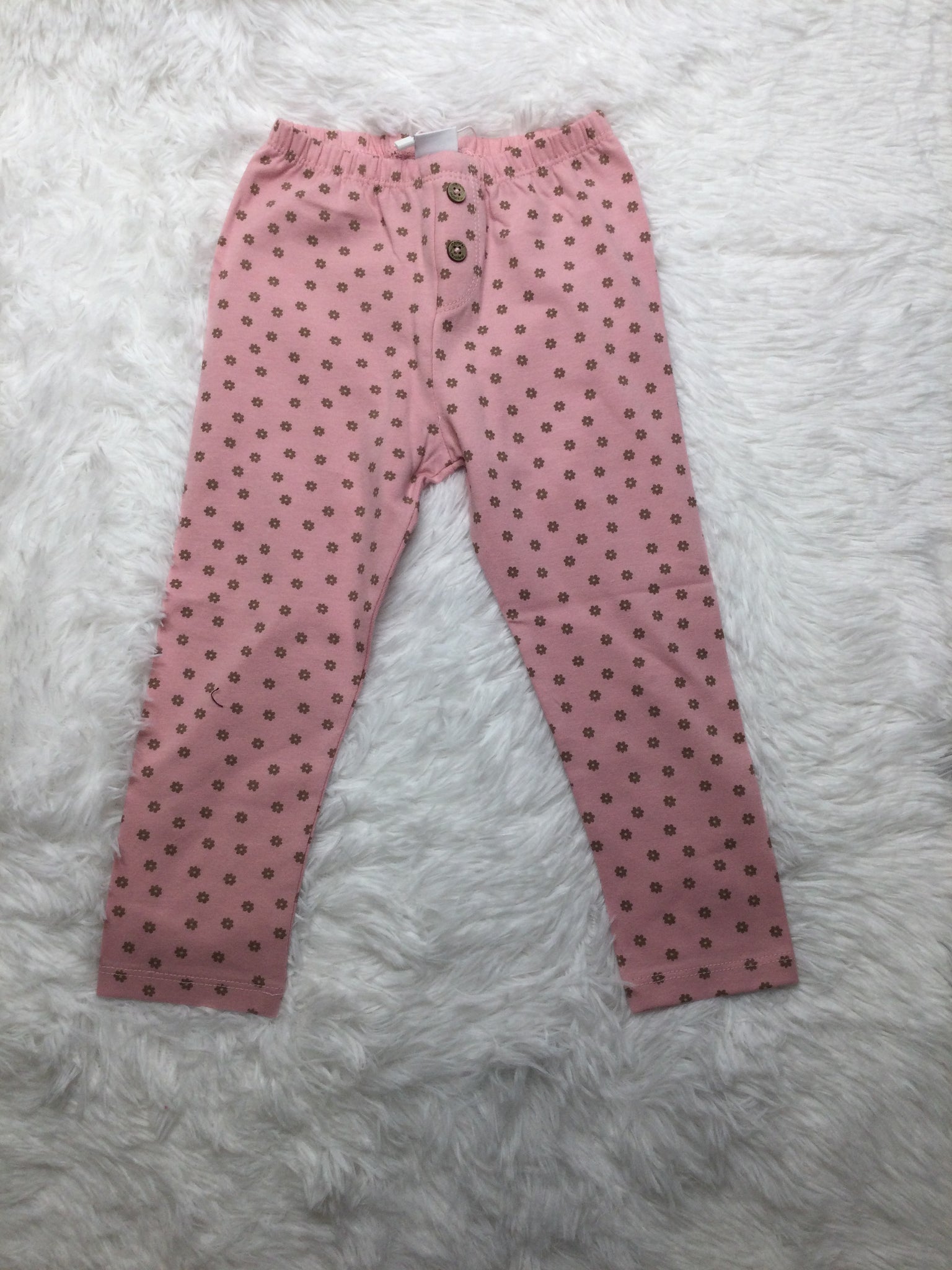 Pink Legging with Brown Flowers