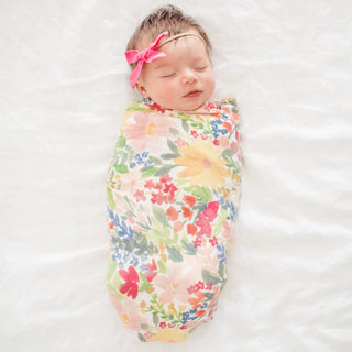 Lark Floral Baby Swaddle – Ultra-Soft Premium Stretchy Wrap