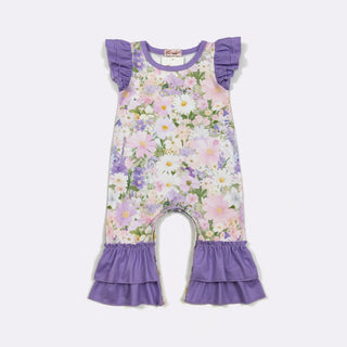 Lavender Gardens Romper-Distress-Clover Cottage-Baby In Bloom
