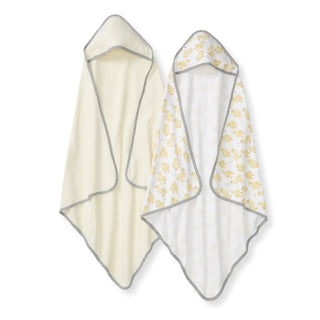 Premium Organic Cotton Hooded Baby Towels – Little Ducks (2-Pack)-170 Baby Soft Gifts-Burt's Bees-Baby In Bloom