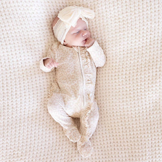 Lovely Leopard Waffle Footie-110 Footie/pjs/coverall/gown-Caden Lane-Baby In Bloom