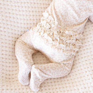 Lovely Leopard Waffle Footie-110 Footie/pjs/coverall/gown-Caden Lane-Baby In Bloom