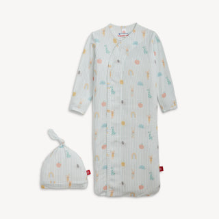Lullaby Blue Sky Modal Gown and Hat Set-110 Footie/pjs/coverall/gown-Magnetic Me-Baby In Bloom