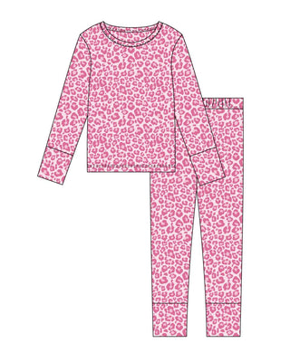 Mia Pink Leopard Bamboo Kids Pajama Set | Soft & Durable Loungewear