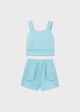 Sky Blue Seersucker Two-Piece Summer Set-150 Kids Sets-Mayoral USA-Baby In Bloom